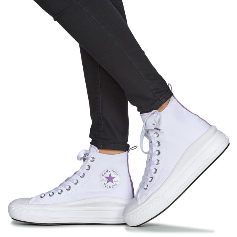 Converse Chuck Taylor All Star Move Platform Foundation Hi Bianco Sneakers Bambina - 8