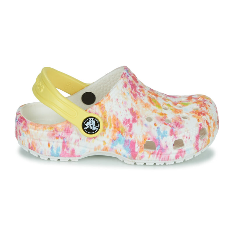 Sabots Crocs Classic &ndash; Sabots blancs teints &agrave; la main pour filles &ndash; Taille 2