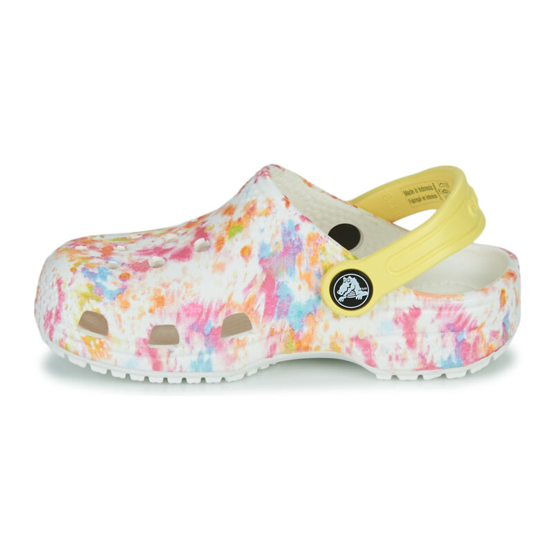 Sabots Crocs Classic &ndash; Sabots blancs teints &agrave; la main pour filles &ndash; Taille 4