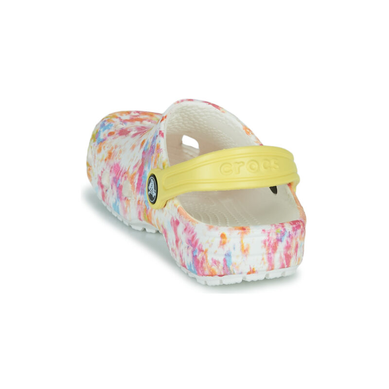 Sabots Crocs Classic &ndash; Sabots blancs teints &agrave; la main pour filles &ndash; Taille 5