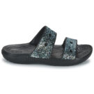 Sandales Crocs Classic &agrave; paillettes noires pour filles - Taille 2