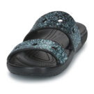 Sandales Crocs Classic &agrave; paillettes noires pour filles - Taille 3