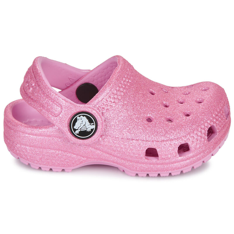 Zuecos Crocs Classic Glitter T rosas para ni&ntilde;as - 2