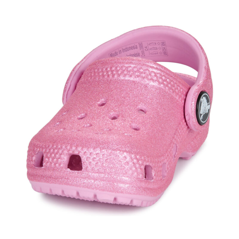 Zuecos Crocs Classic Glitter T rosas para ni&ntilde;as - 3