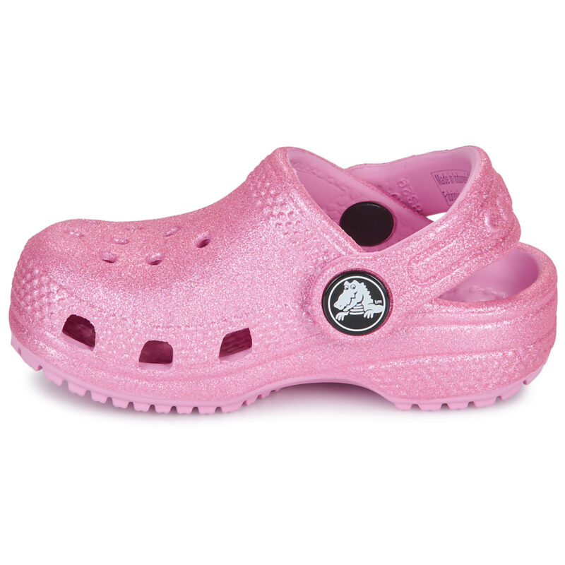 Zuecos Crocs Classic Glitter T rosas para ni&ntilde;as - 4