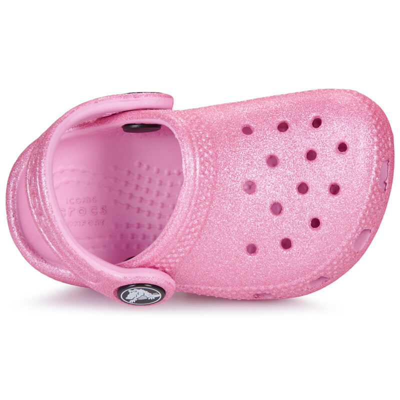 Zuecos Crocs Classic Glitter T rosas para ni&ntilde;as - 6
