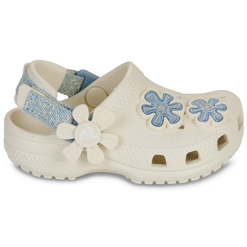 Crocs Clsc Dnm Flwr Adj BackstrapCgT Bianco Zoccoli Bambina - 2