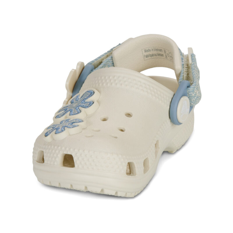 Crocs Clsc Dnm Flwr Adj BackstrapCgT Bianco Zoccoli Bambina - 3
