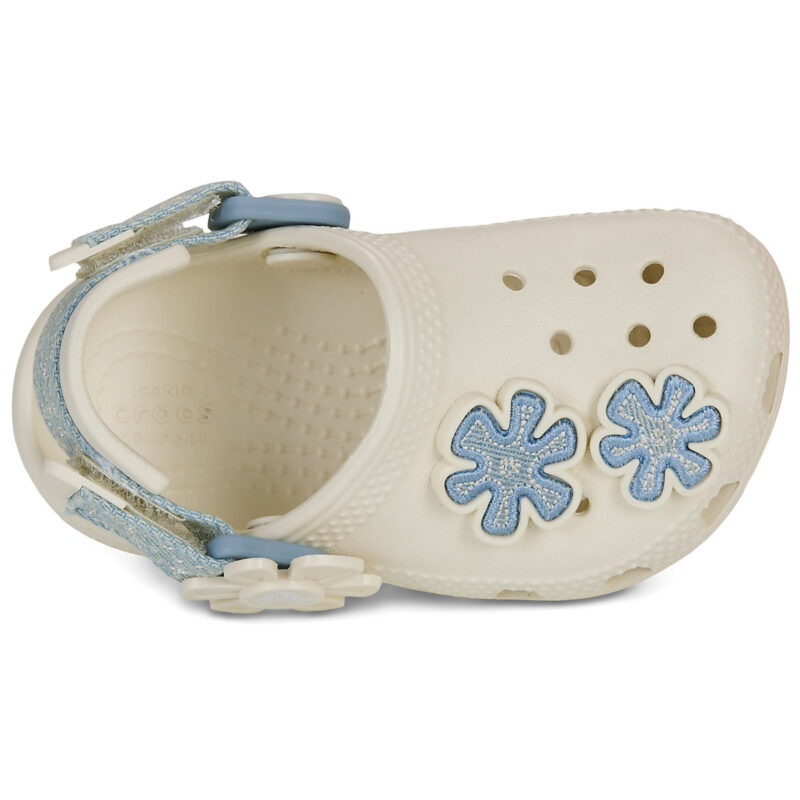 Crocs Clsc Dnm Flwr Adj BackstrapCgT Bianco Zoccoli Bambina - 6