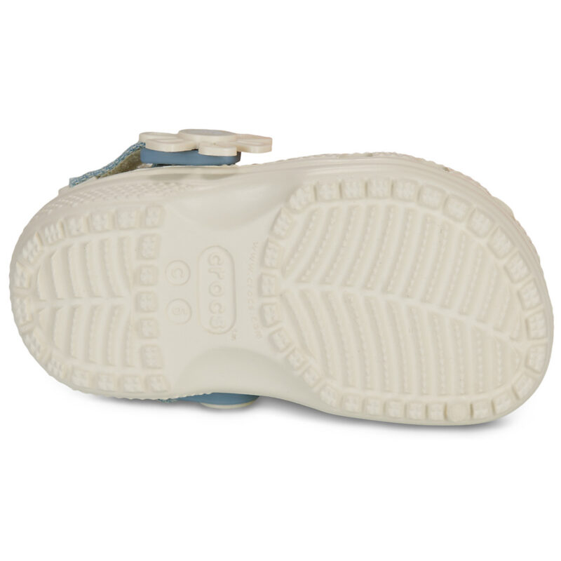 Crocs Clsc Dnm Flwr Adj BackstrapCgT Bianco Zoccoli Bambina - 7