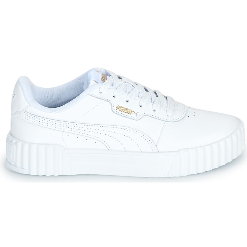 Puma Carina 3.0 Jr. Wei&szlig;e Sneaker f&uuml;r M&auml;dchen &ndash; Gr&ouml;&szlig;e 2
