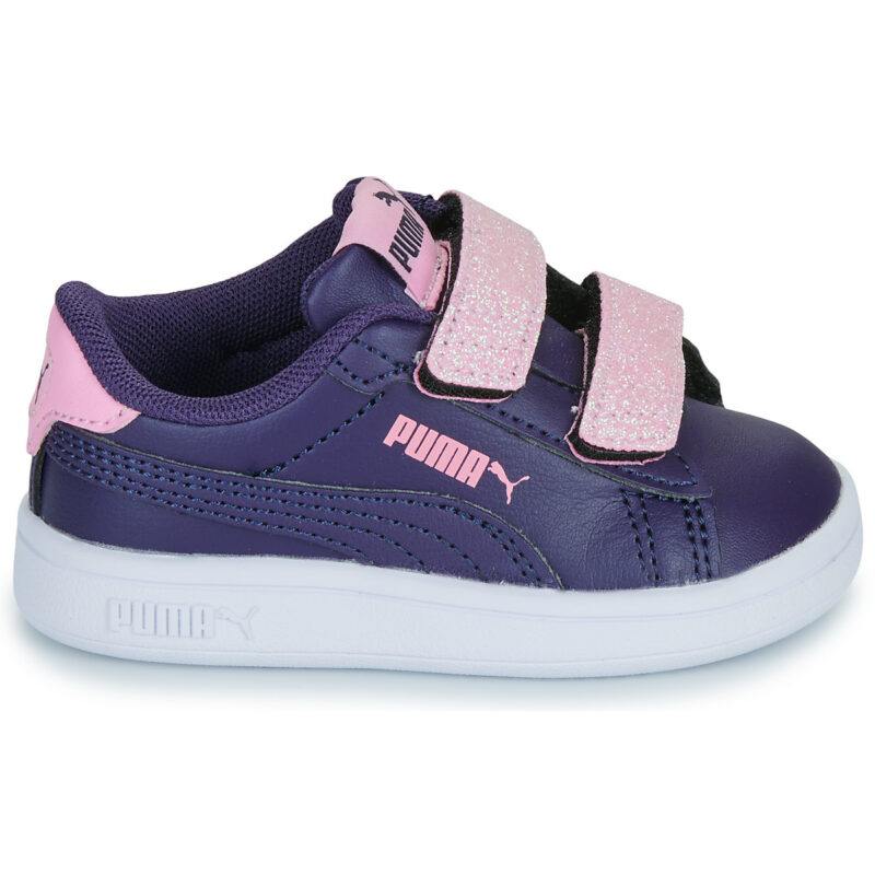 Puma Smash 3.0 L Glitter Velcro V Inf Viola Sneakers Bambina - 2