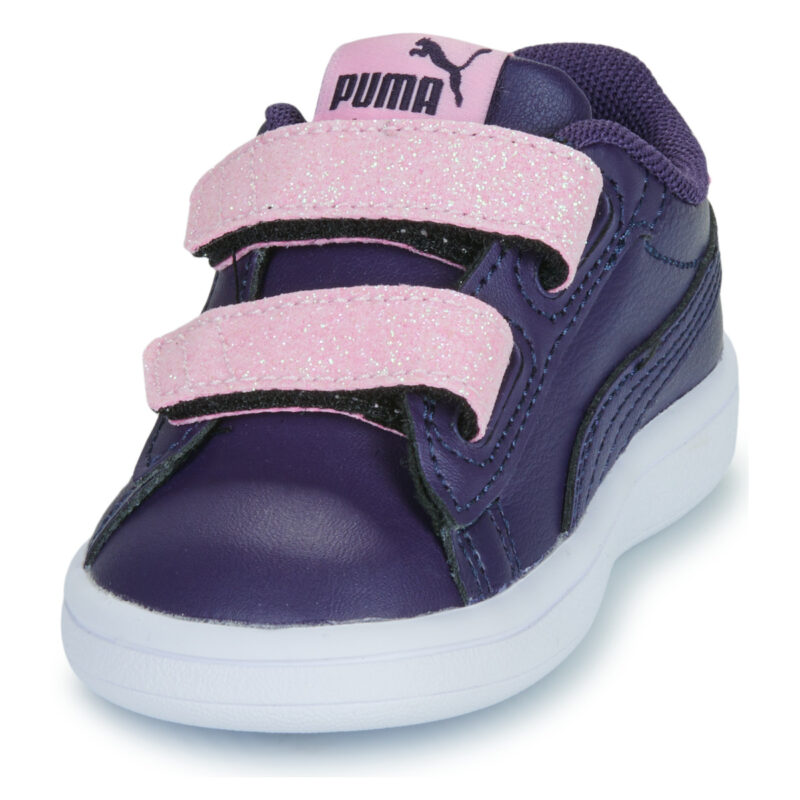 Puma Smash 3.0 L Glitter Velcro V Inf Viola Sneakers Bambina - 3