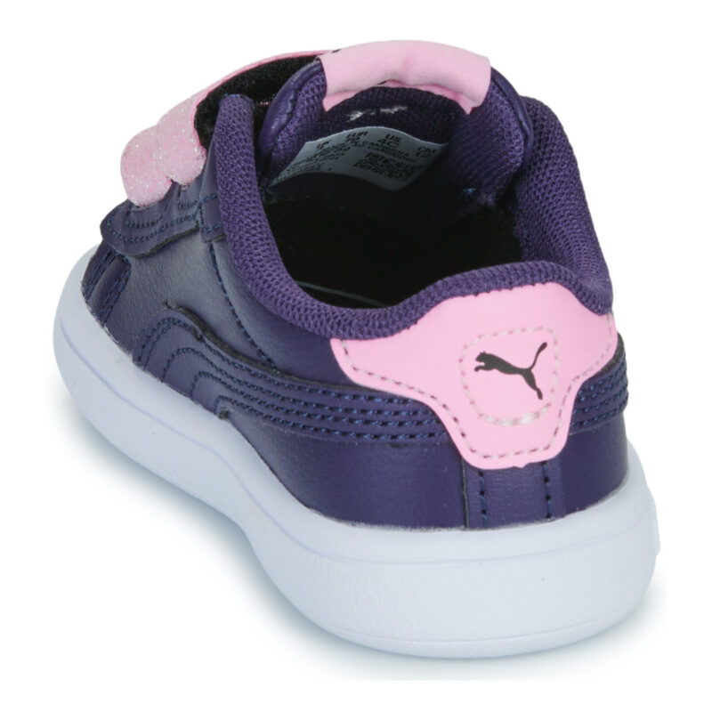 Puma Smash 3.0 L Glitter Velcro V Inf Viola Sneakers Bambina - 5
