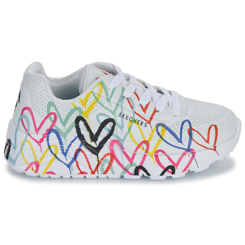 Skechers UNO LITE - GOLDCROWN SPREAD THE LOVE Bianco Sneakers Bambina - 2