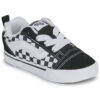 Vans Kinderschuhe Mädchen Knu Skool Elastische Schnürsenkel SCHARFBODEN SCHWARZ/WEISS Schwarz Vans 197803682035