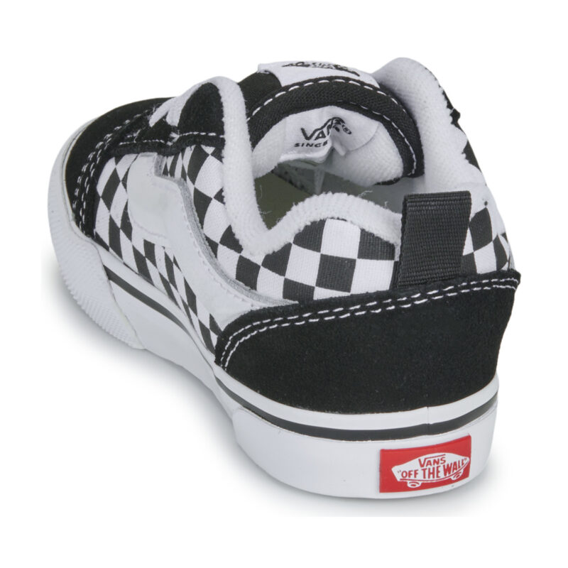 Vans Knu Skool Elastic Lace CHECKERBOARD BLACK/TRUE WHITE Nero Sneakers Bambina - 5