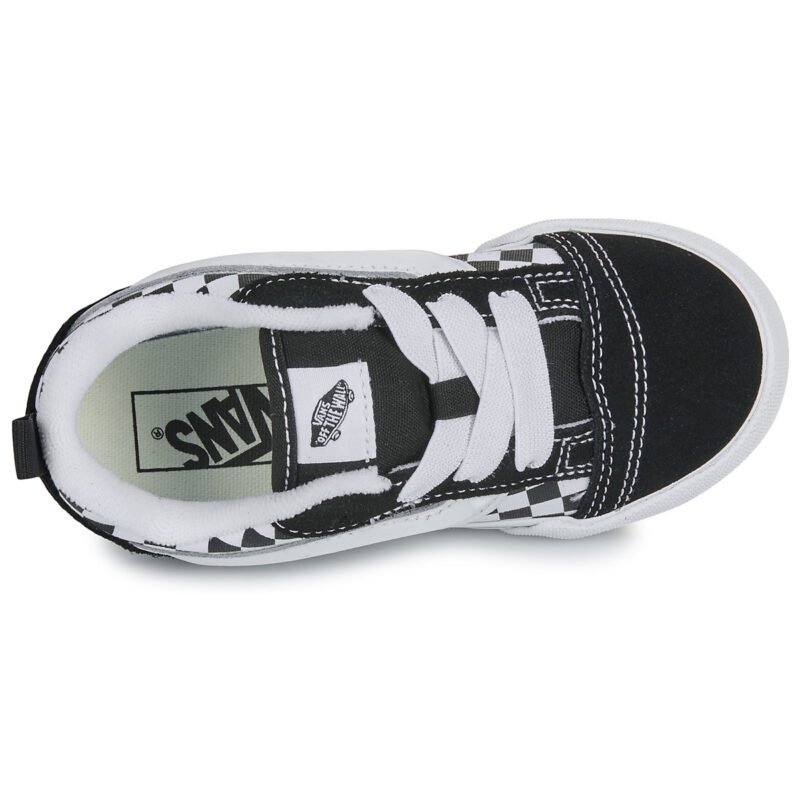 Vans Knu Skool Elastic Lace CHECKERBOARD BLACK/TRUE WHITE Nero Sneakers Bambina - 6