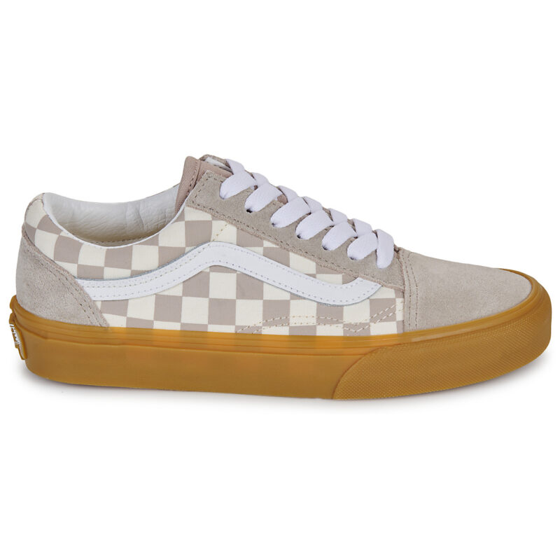 Vans Old Skool Gum check Mushroom Beige - Sneakers Bambina - 2