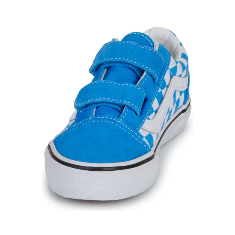 Vans Old Skool V COLOR THEORY CHECKERBOARD Bright Azure Blu Sneakers Bambina - 3