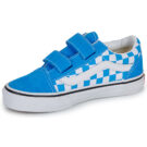 Vans Old Skool V COLOR THEORY CHECKERBOARD Bright Azure Blu Sneakers Bambina - 4