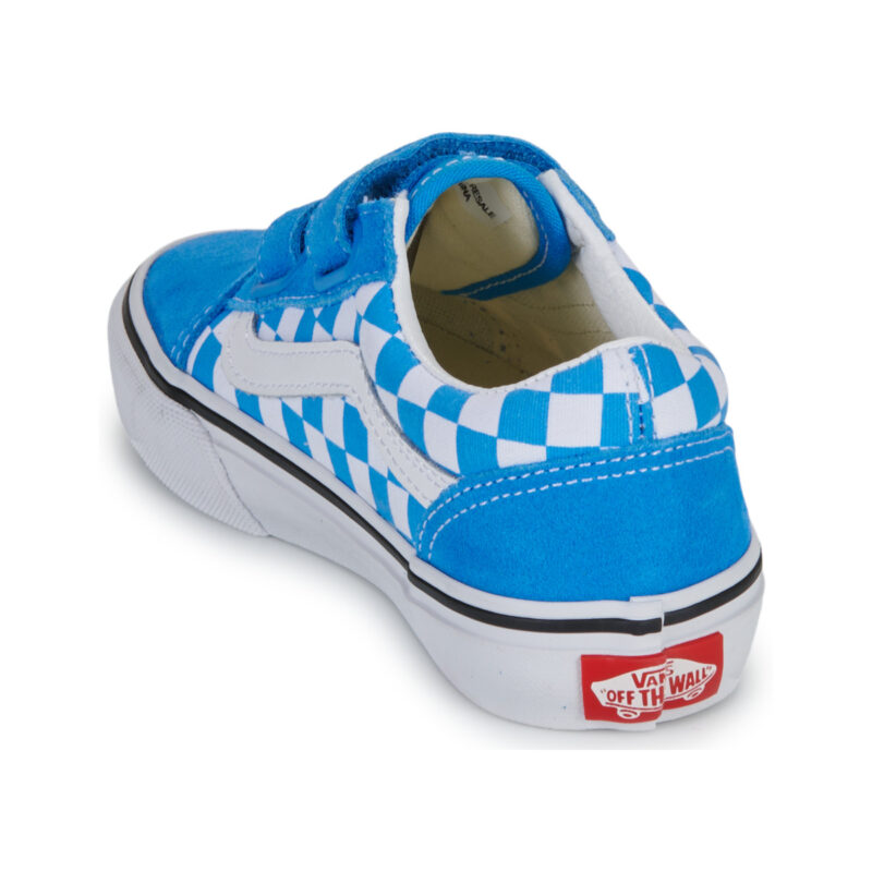 Vans Old Skool V COLOR THEORY CHECKERBOARD Bright Azure Blu Sneakers Bambina - 5