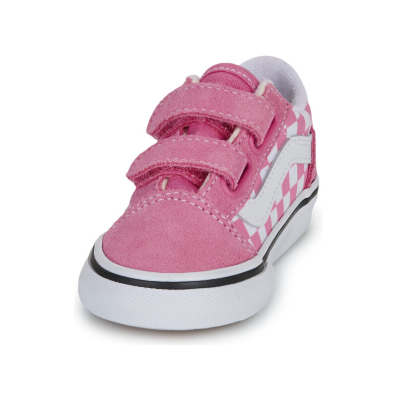 Vans Old Skool V COLOR THEORY CHECKERBOARD Pink Fizz Rosa Sneakers Bambina - 3