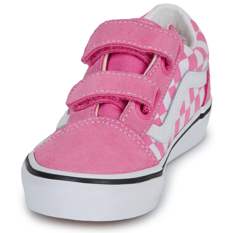 Vans Old Skool V COLOR THEORY CHECKERBOARD Pink Fizz Pink Girl Sneakers - 3