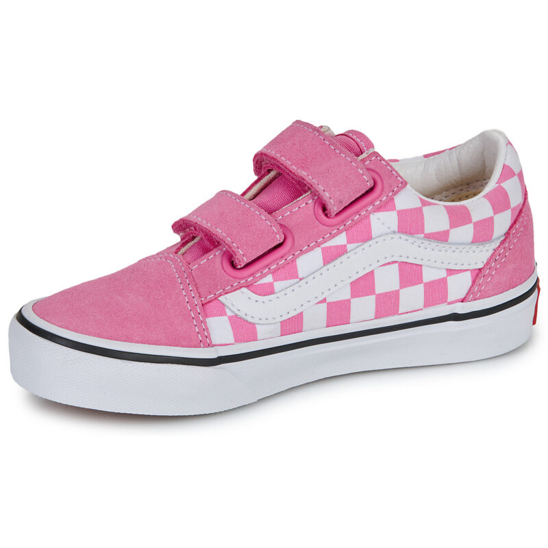 Vans Old Skool V COLOR THEORY CHECKERBOARD Pink Fizz Pink Girl Sneakers - 4