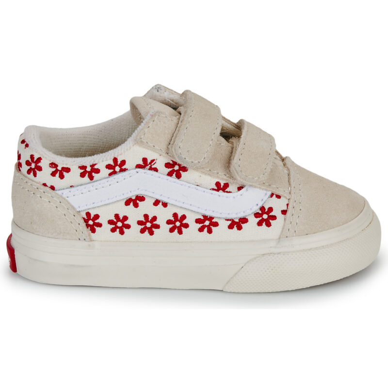 Vans Old Skool V Chantilly Floral RACING RED Beige M&auml;dchen-Sneaker - Gr&ouml;&szlig;e 2
