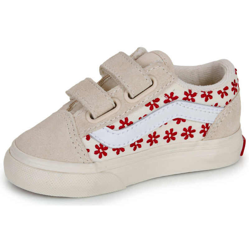 Vans Old Skool V Chantilly Floral RACING RED Beige M&auml;dchen-Sneaker - Gr&ouml;&szlig;e 4