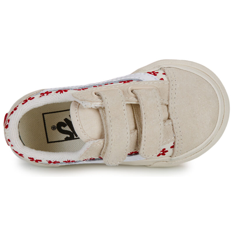 Vans Old Skool V Chantilly Floral RACING RED Beige M&auml;dchen-Sneaker - Gr&ouml;&szlig;e 6
