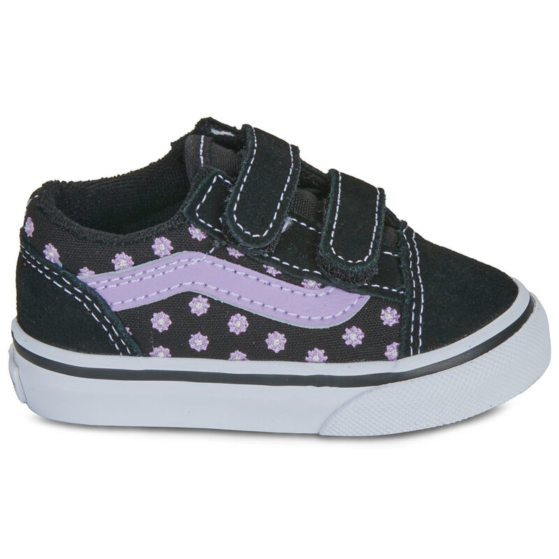 Vans Old Skool V FLORAL EMBROIDERY PURPLE Black Girl Sneakers - 2