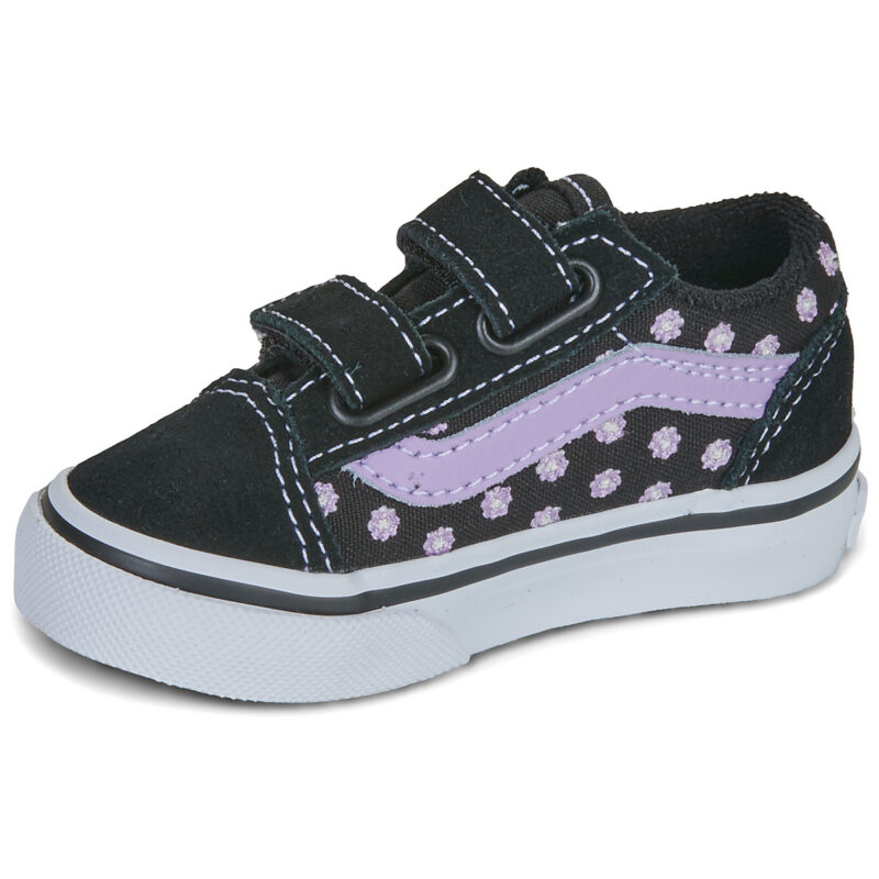 Vans Old Skool V FLORAL EMBROIDERY PURPLE Black Girl Sneakers - 4