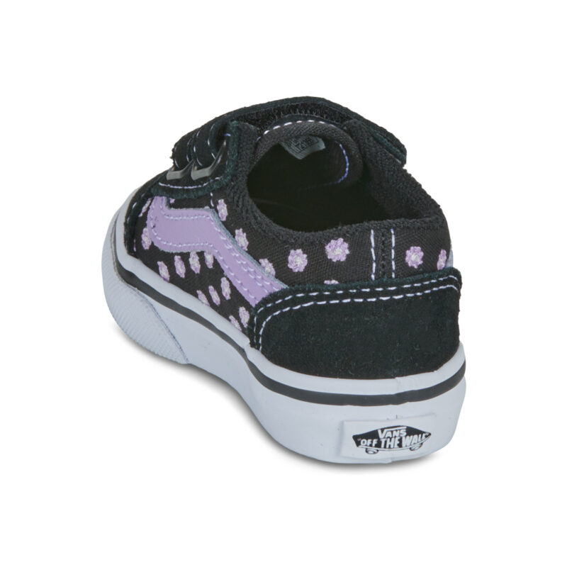 Vans Old Skool V FLORAL EMBROIDERY PURPLE Black Girl Sneakers - 5