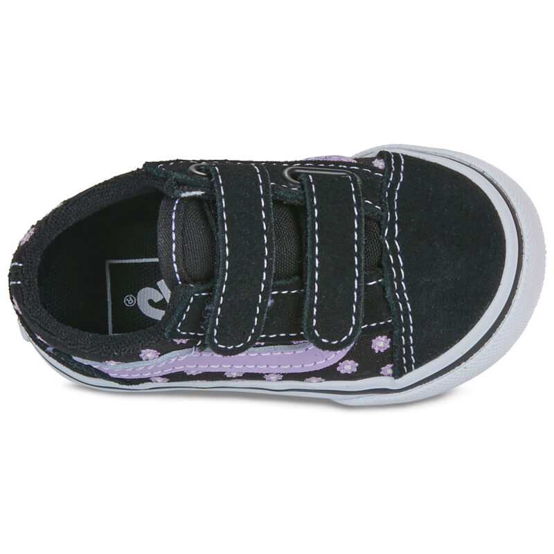 Vans Old Skool V FLORAL EMBROIDERY PURPLE Black Girl Sneakers - 6