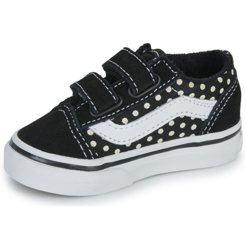 Vans Old Skool V FLORAL Nero - Sneakers Bambina - 4