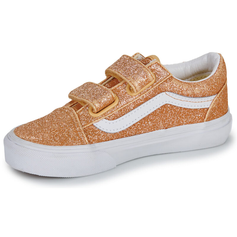 Vans Old Skool V GLITTER Apricot Glow Oro Sneakers Bambina - 4