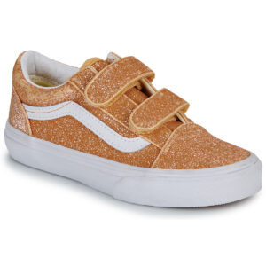 Scarpe bambini ragazza Vans  Old Skool V GLITTER Apricot Glow  Oro Vans 198266398105