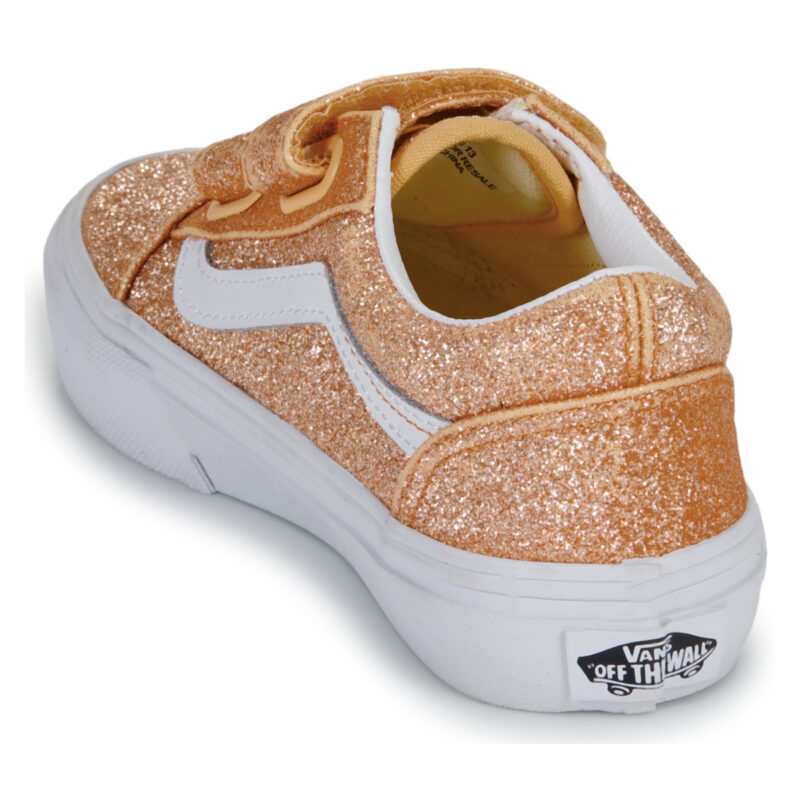 Vans Old Skool V GLITTER Apricot Glow Oro Sneakers Bambina - 5