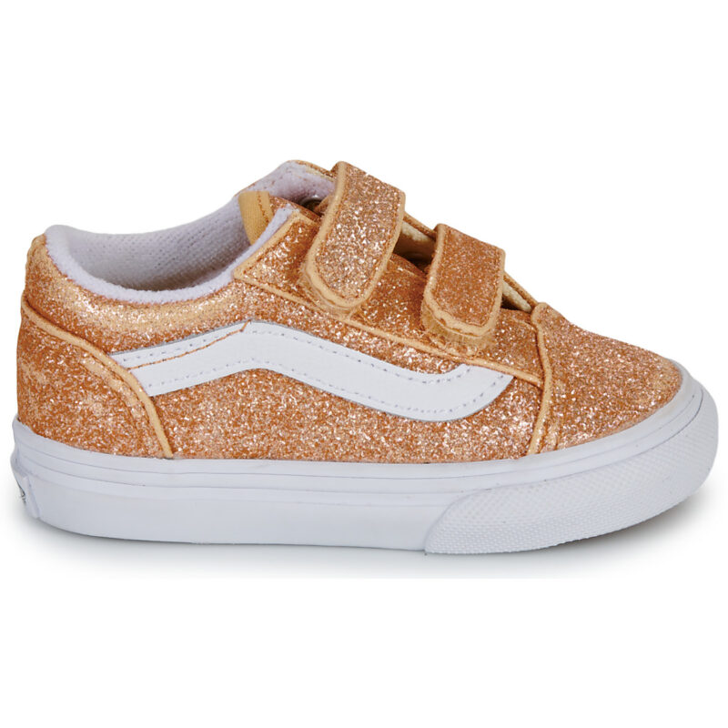 Vans Old Skool V GLITTER Apricot Glow Gold M&auml;dchen-Sneaker - Gr&ouml;&szlig;e 2