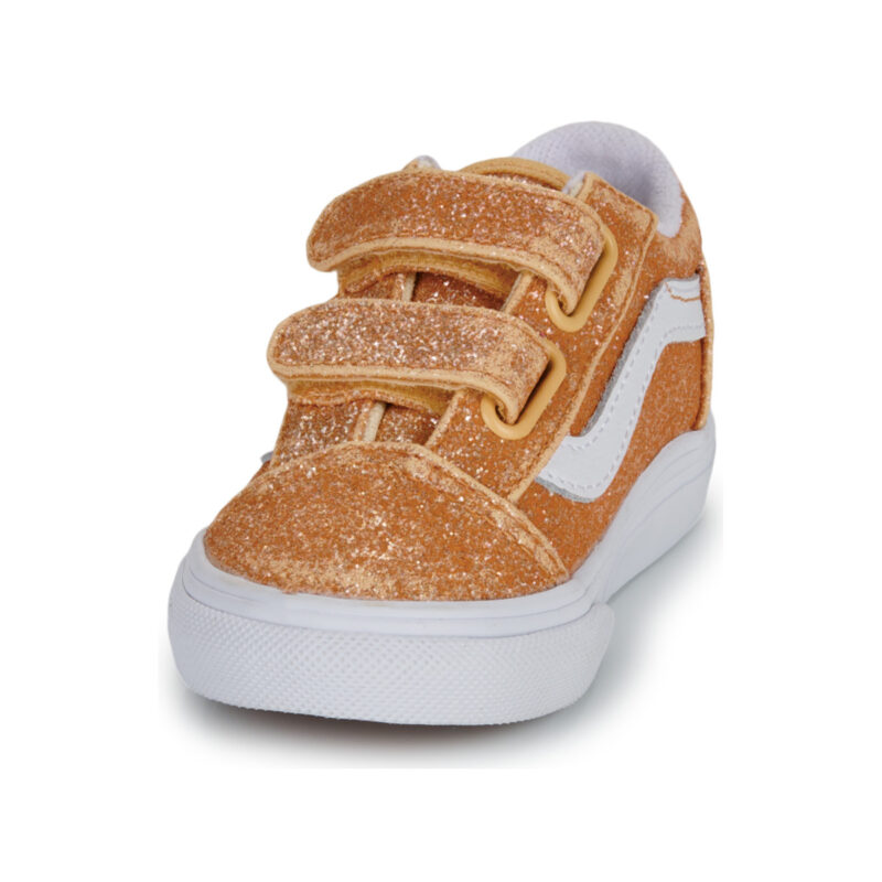 Vans Old Skool V GLITTER Apricot Glow Gold M&auml;dchen-Sneaker - Gr&ouml;&szlig;e 3