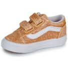 Vans Old Skool V GLITTER Apricot Glow Gold M&auml;dchen-Sneaker - Gr&ouml;&szlig;e 4