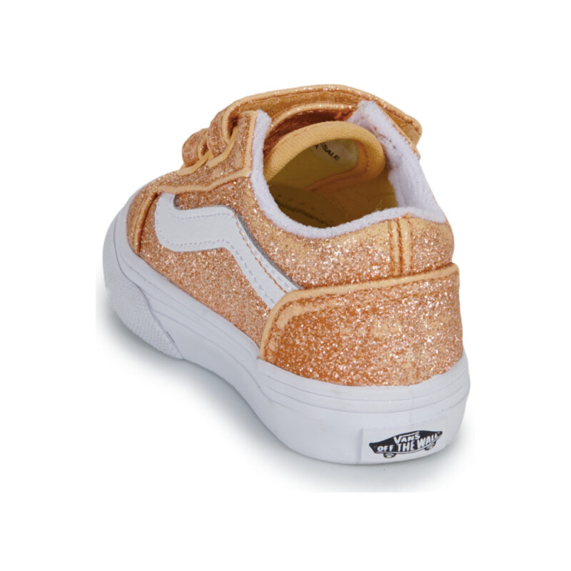Vans Old Skool V GLITTER Apricot Glow Gold M&auml;dchen-Sneaker - Gr&ouml;&szlig;e 5