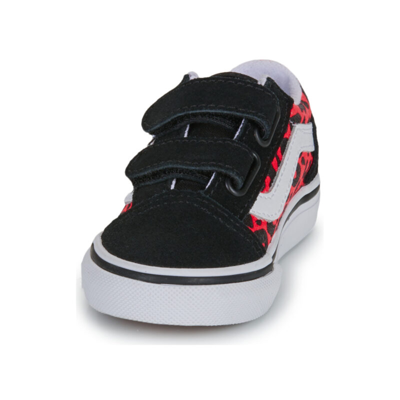 Baskets Vans Old Skool V GLITTER LEOPARD Diva Rose Noir Fille - Taille 3