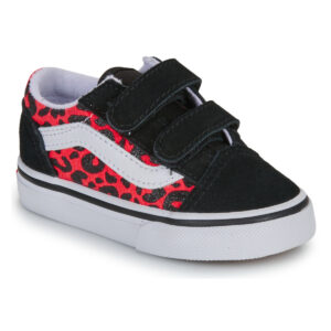 Scarpe bambini ragazza Vans  Old Skool V GLITTER LEOPARD Diva Pink  Nero Vans 198266391984