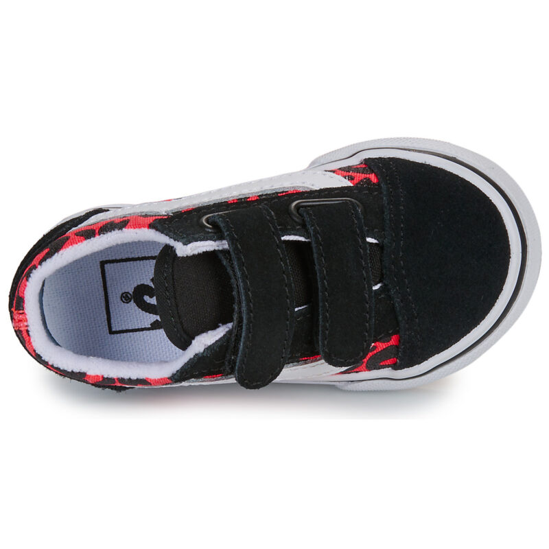 Baskets Vans Old Skool V GLITTER LEOPARD Diva Rose Noir Fille - Taille 6
