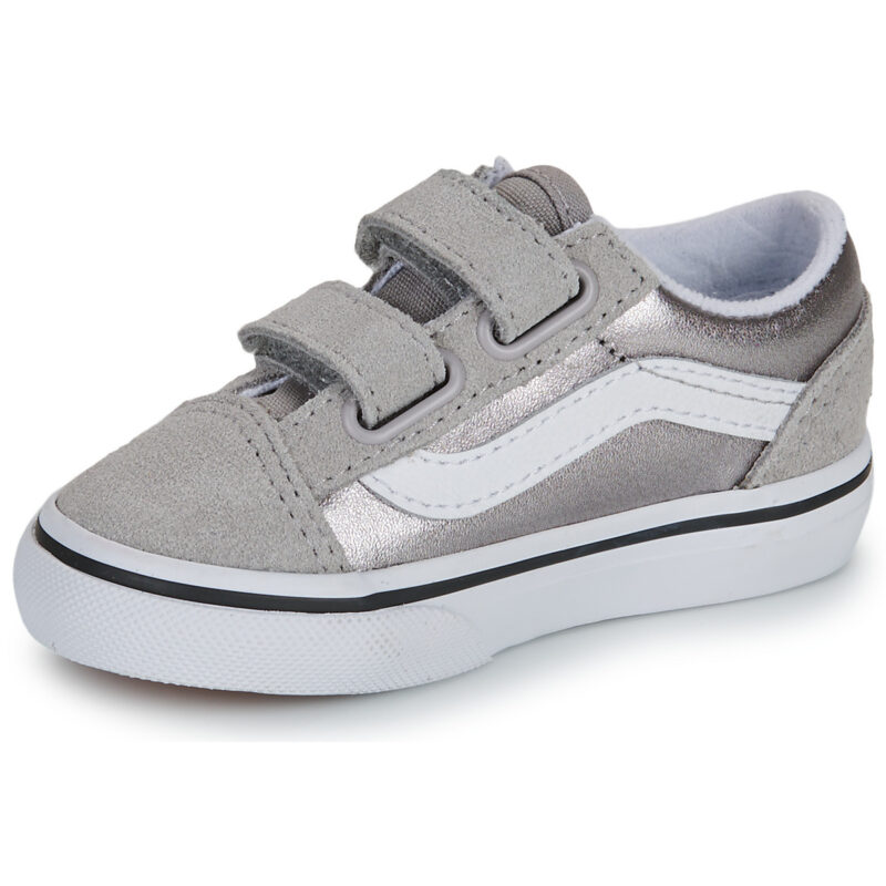 Vans Old Skool V METALLIC SILVER Argento - Sneakers Bambina - 4