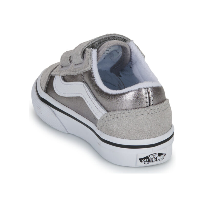 Vans Old Skool V METALLIC SILVER Argento - Sneakers Bambina - 5