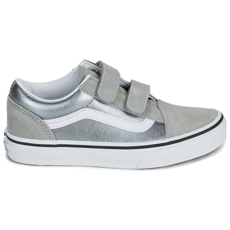 Vans Old Skool V METALLIC SILVER Argento - Sneakers Bambina - 2